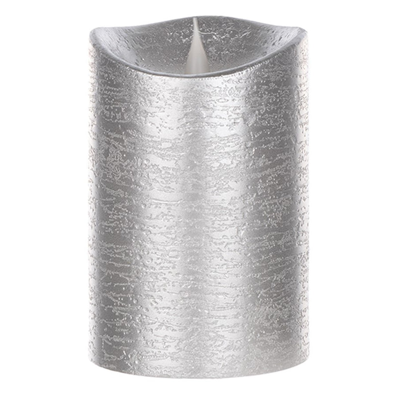 Melrose Simplux Designer LED Candle with Remote, Set of 2, Silver - 87693DS