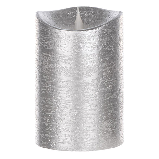 Melrose Simplux Designer LED Candle with Remote, Set of 2, Silver - 87693DS
