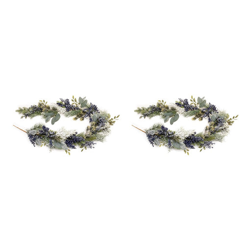 Melrose International Frosted Blueberry Pine Garland 5.5'L, Blue/Green