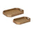 Melrose International Wooden Tray/Rattan Accent, Set of 2, Brown - 88012DS