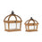 Melrose Tapered Wood Lantern/Open Lid, Set of 2, Brown/Black - 88018DS