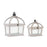 Melrose Tapered Wood Lantern/Open Lid, Set of 2, White/Black - 88019DS