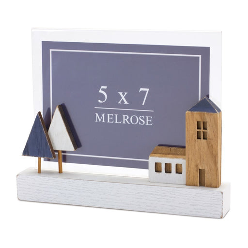Melrose International Wood Tabletop Photo Frame, Set of 2, Blue - 88030DS