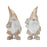 Melrose Carved Spring Gnome Figurine, Set of 2, Brown/White - 88051DS