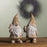 Melrose Carved Spring Gnome Figurine, Set of 2, Brown/White
