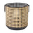 Melrose Punched Candle Holder/Rattan Design, Set of 2, Black/Brown