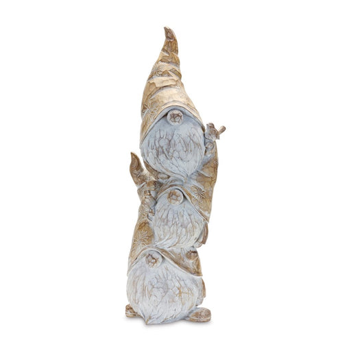 Melrose International Carved Spring Gnome Stack 23"H, Brown/White - 88080DS