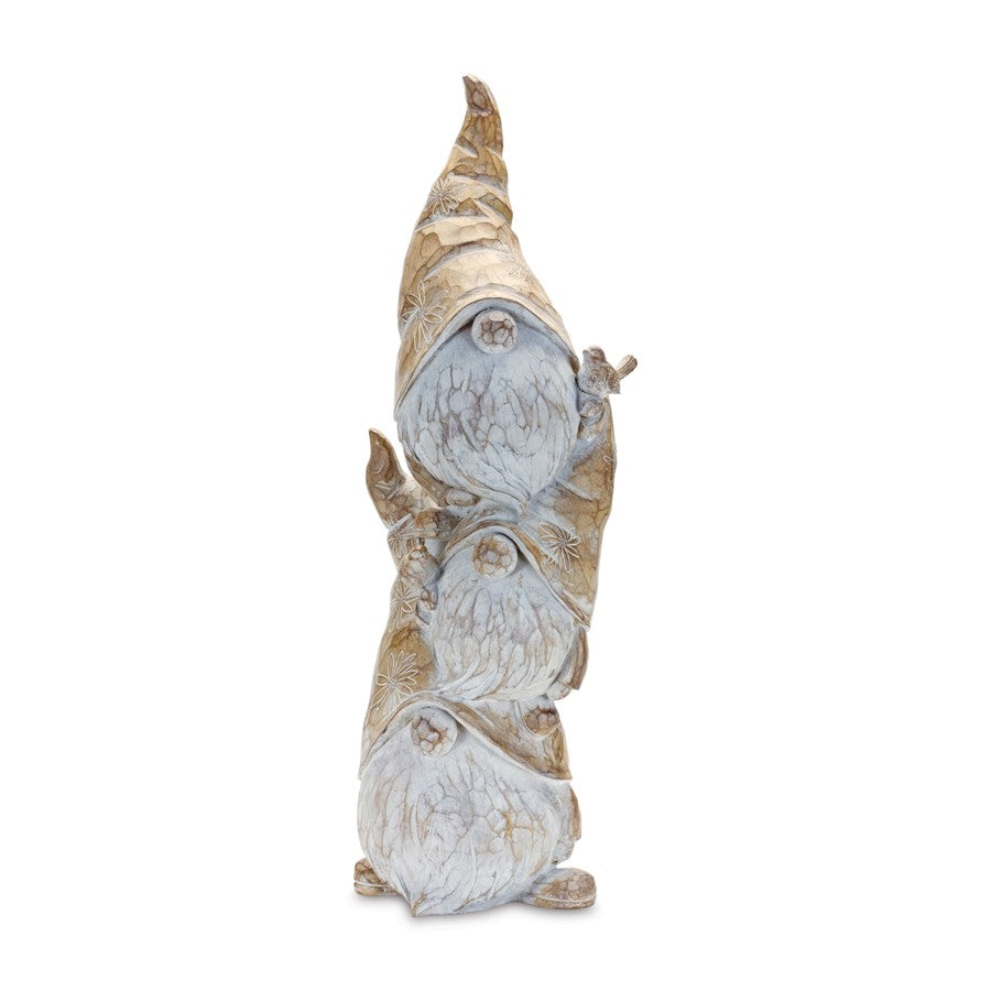 Melrose International Carved Spring Gnome Stack 23"H, Brown/White - 88080DS