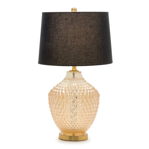 Melrose International Glass Lamp 28.5"H, Gold/Blue - 88108DS