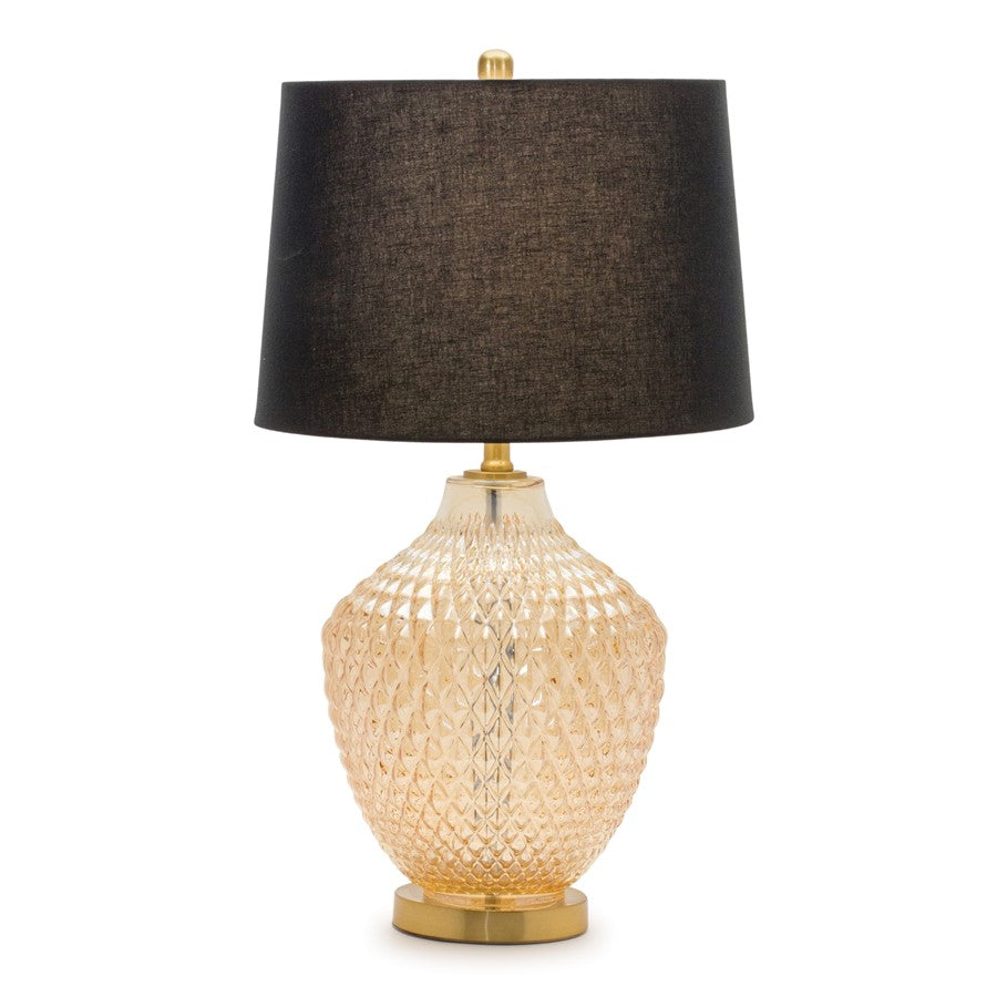 Melrose International Glass Lamp 28.5"H, Gold/Blue - 88108DS