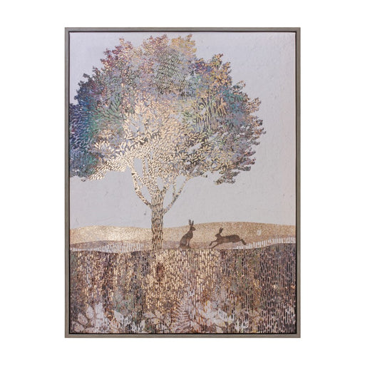 Melrose International Framed Tree/Rabbit Print 15.5"H, Copper/Cream - 88127DS