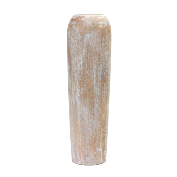 Melrose International Wood Floor Vase 23.5"H, Brown/White - 88145DS