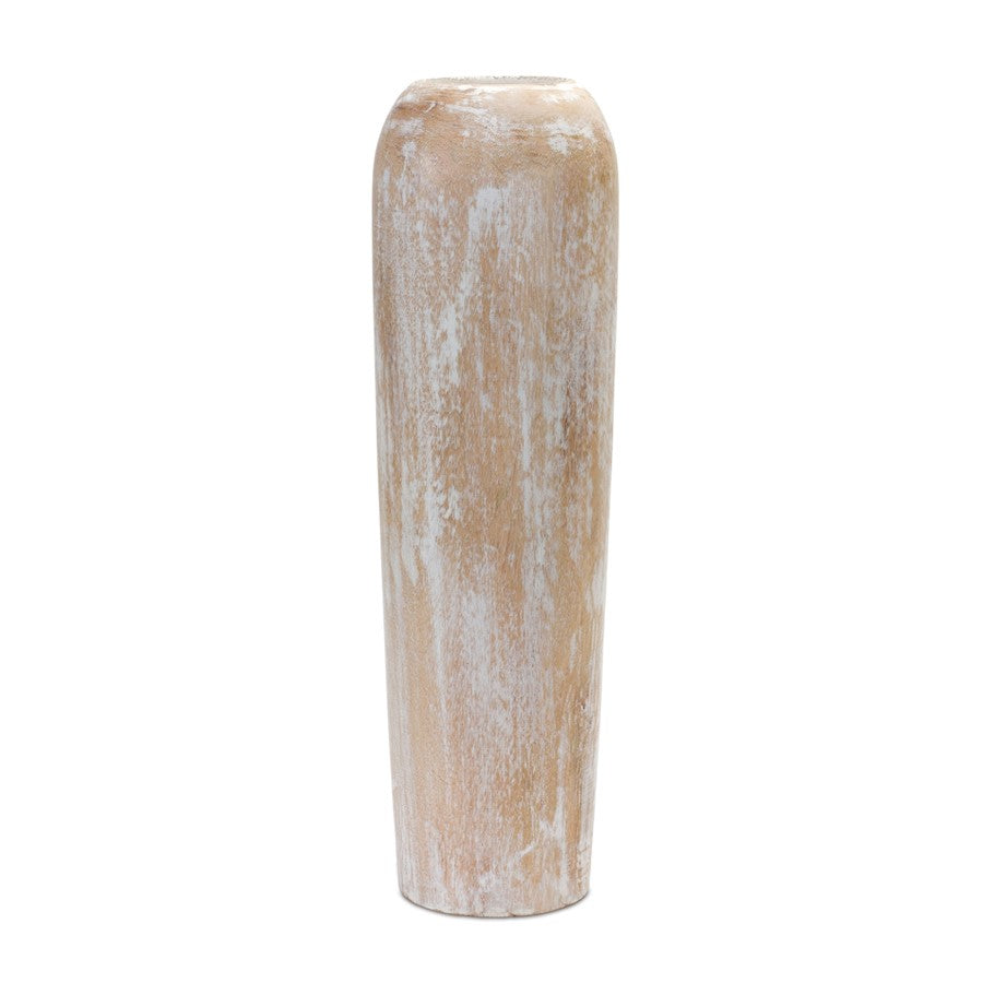 Melrose International Wood Floor Vase 23.5"H, Brown/White - 88145DS