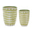 Melrose International Striped Vase Planter, Set of 3, Green/White - 88154DS