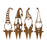 Melrose International Metal Gnome Garden Stake, Set of 4, Rust - 88197DS