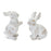 Melrose White Washed Rabbit Figurine, Set of 2, White/Brown - 88201DS