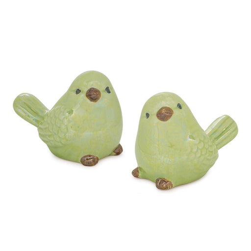 Melrose Irridescent Ceramic Bird Figurine, Set of 6, Green - 88224DS