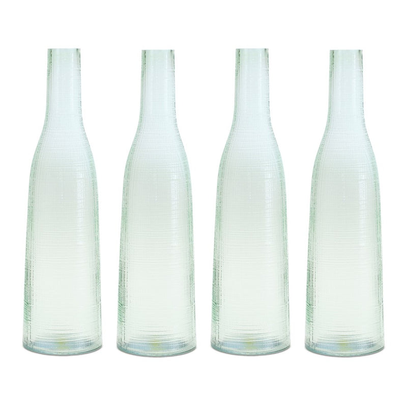 Melrose International Green Glass Bottle Vase, Set of 4
