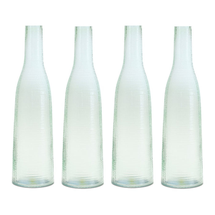 Melrose International Green Glass Bottle Vase, Set of 4