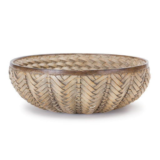 Melrose International Decorative Wicker Design Bowl, Set of 2, Brown - 88281DS
