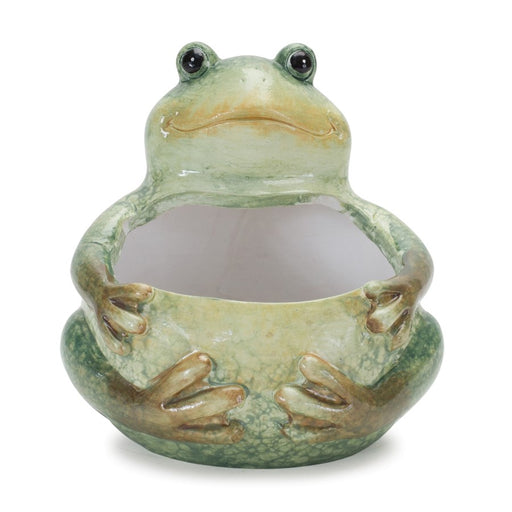 Melrose International Terra Cotta Frog Planter, Set of 4, Green - 88295DS