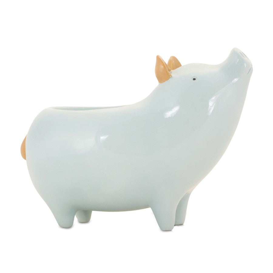 Melrose International Chic Pig Planter, Set of 4, Blue - 88307DS
