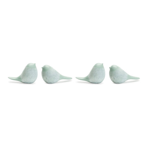 Melrose International Modern Etched Bird Figurine, Set of 4, Green