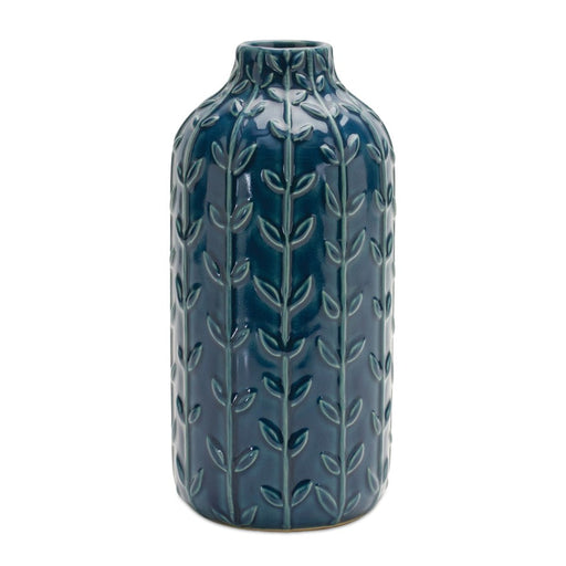 Melrose International Ceramic Leaf Pattern Vase, Set of 2 - 88337DS