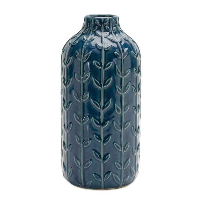 Melrose International Ceramic Leaf Pattern Vase, Set of 2 - 88337DS
