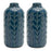 Melrose International Ceramic Leaf Pattern Vase, Set of 2