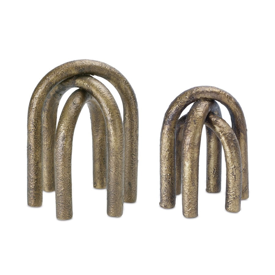 Melrose Int. Modern Metal Arches Sculpture, Set of 2, CoppeRed - 88366DS