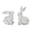 Melrose International Carved Bunny Figurine, Set of 6, White/Brown - 88373DS