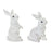 Melrose International Carved Bunny Figurine, Set of 2, White - 88374DS