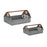 Melrose Galvanized Metal Barn Caddy Tray, Set of 2, Copper/Silver - 88382DS