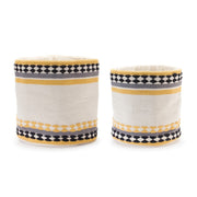 Melrose International Striped Cotton Basket, Set of 2, Cream/Brown - 88413DS