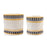 Melrose International Striped Cotton Basket, Set of 2, Cream/Brown - 88413DS