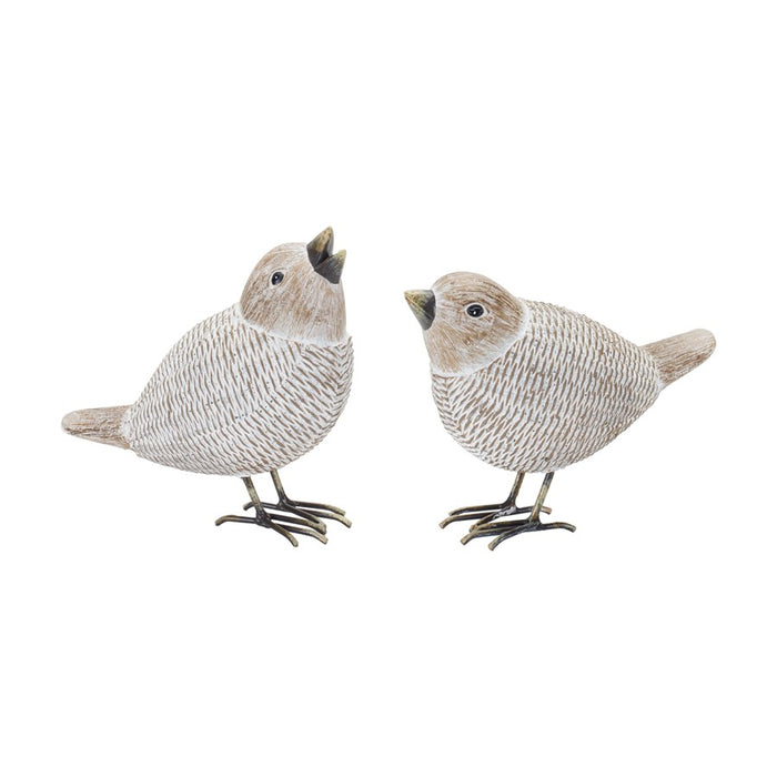 Melrose International Wicker Standing Bird Figurine, Set of 2, Brown - 88420DS