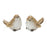 Melrose Carved Leaf Bird Figurine (Set of 2), Grey/Brown - 88425DS