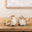 Melrose Carved Leaf Bird Figurine (Set of 2), Grey/Brown