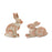 Melrose Distressed Garden Rabbit Statue, Set of 2, Pink/Grey - 88430DS