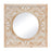 Melrose Ornate Carved Wood Wall Mirror 23.25"SQ, Brown/White - 88432DS