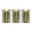 Melrose International Dried Leaf Glass Candle Holder, Set of 3, Green