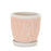 Melrose International Stone Planter/Plate, Set of 2, White/Pink
