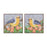 Melrose International Framed Bird Canvas Block, Set of 4, Yellow/Green - 88455DS