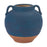 Melrose International Ceramic Urn Vase/Terra Cotta Accent 7"H, Blue - 88458DS