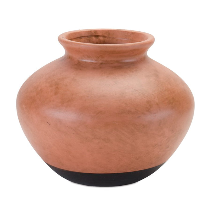 Melrose International Two Tone Ceramic Vase 9"D, Brown/Black - 88471DS