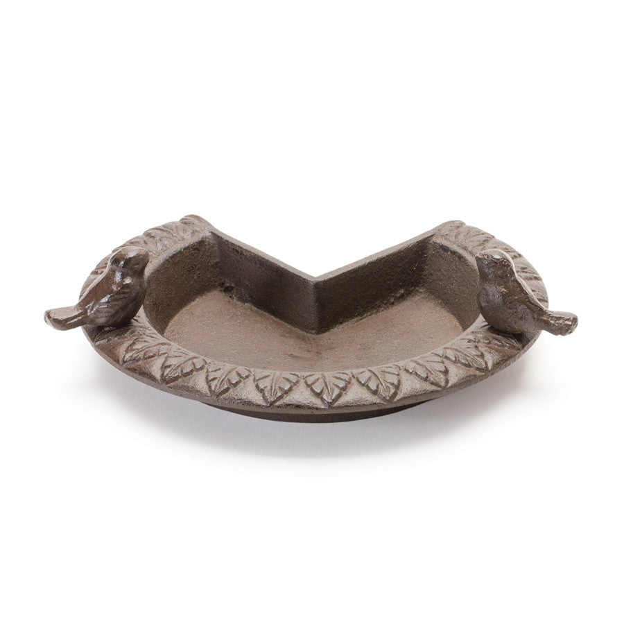 Melrose International Iron Post Corner Bird Feeder 8"D, Brown - 88508DS