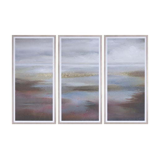 Melrose Framed Landscape Panel Wall Art, Set of 3, Grey/White/Blue - 88520DS