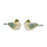 Melrose International Cottage Bird Figurine, Set of 2, Green/White - 88528DS