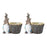 Melrose International Tree Trunk Gnome Planter, Set of 2, Brown/Blue